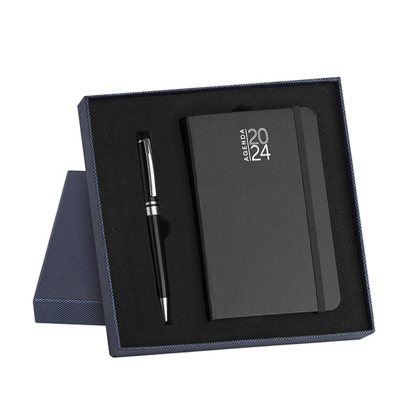 agenda personalizzata 2024 in cartoncino nera 041692741 VAR01