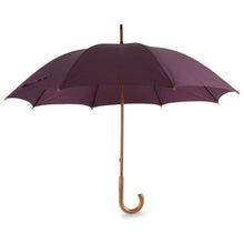 Carica l&#39;immagine nel visualizzatore di Gallery, ombrello con logo in legno viola 021122-18 VAR01
