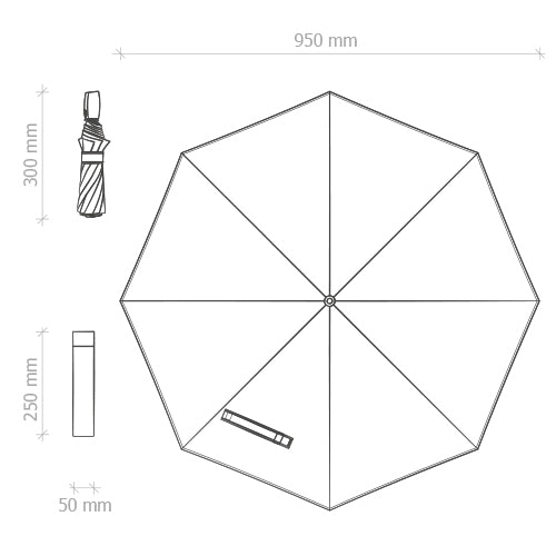 Carica l&#39;immagine nel visualizzatore di Gallery, ombrello mini stampato in poliestere grigio 05239768 DET04
