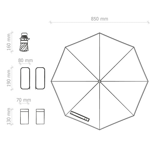Carica l&#39;immagine nel visualizzatore di Gallery, ombrello tascabile personalizzato in poliestere blu 05290938 DET03
