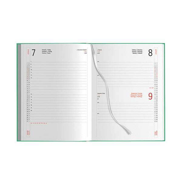 Carica l&#39;immagine nel visualizzatore di Gallery, agenda personalizzata 2024 in gommato verde 041691840 DET01
