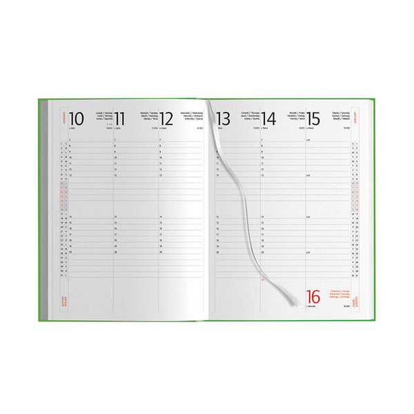 Carica l&#39;immagine nel visualizzatore di Gallery, agenda personalizzabile 2024 in gommato verde 041692180 DET01

