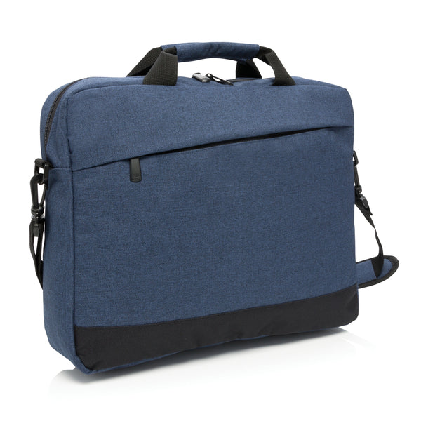borsa porta pc promozionale in poliestere blu-navy-nera 041244978 VAR02